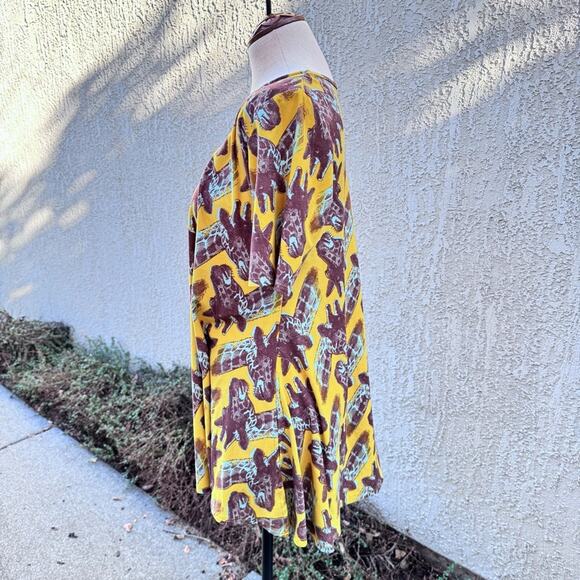 Lularoe Women’s Size Small Giraffe Print Perfect Tee Tunic Safari Zoo - Picture 4 of 7